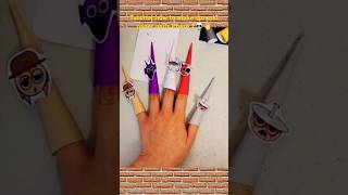 sprunki paper nails 3 versions💀🌈🤚#sprunki #paperdiy #asmr #creahabit