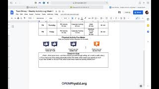Weekly Activity Log Assignment Tutorial