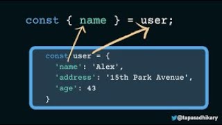 Destructuring of Object in JavaScript || #EssentialJavaScriptforReact