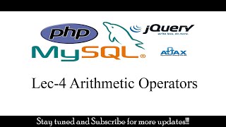 Lec-4 Arithmetic Operators in PHP | PHP Tutorial Hindi/Urdu
