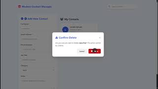Modern Contact Manager Using HTML, CSS and JavaScript with Source Code
