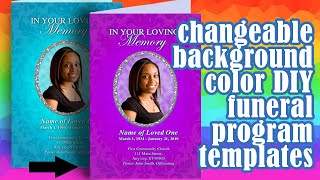 Funeral Program Templates Changeable Color Funeral Backgrounds