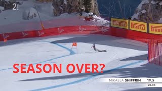 THE BEST SKIER IN THE WORLD CRASHED AT 100km/h Mikaela Shiffrin Cortina Italy 2024