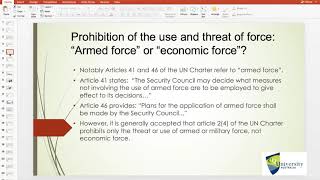 LAWS12070 Lecture Podcast (Week 7): The Law of the Use of Force