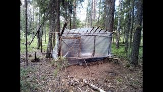 Строю шалаш в лесу \ Жизнь таежная – русский bushcraft