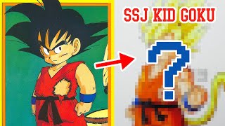 NEVER SEEN: Drawing Kid Goku as a SUPER SAIYAN!