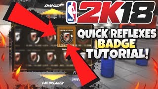 NBA 2K18 HOW TO GET QUICK REFLEXES BADGE TUTORIAL FASTEST & EASIEST METHOD GOLD & HALL OF FAME!