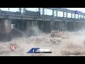 heavy inflow of flood water into taliperu project khammam telangana rains v6 news