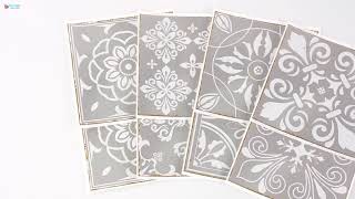 Grey Tile Stickers Moroccan Victorian Mosaic Tile transfers 6x6 tile covers