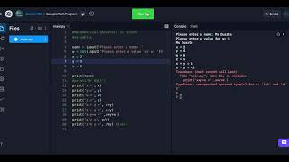 Grade 9 Python and Math The Input Statement for String and Integer values