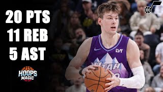 Kyle Filipowski Highlights (20 pts Double-Double) vs Portland Trail Blazers | February 24, 2025