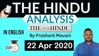 English 22 April 2020 - The Hindu Editorial News Paper Analysis [UPSC/SSC/IBPS] Current Affairs