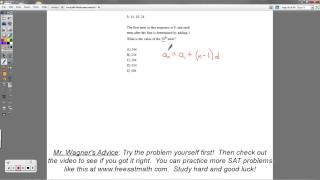 SAT Math - Question #45 (Arithmetic Sequences)