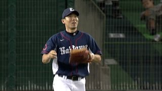 【プロ野球パ】ペーニャのバックスクリーン弾か？いや秋山がギリギリキャッチ  2014/08/31 L-Bs