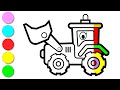 Draw and paint colorful Bulldozer step by step  Art tips for kids Toddlers