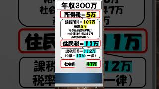 【年収３００万】手取りはいくら？税金は？社会保険料は？#年収300万#税金#所得税#住民税#社会保険料 #年収