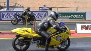 Pro Street Bike and Outlaw Bike Qualification runs at the 2010 Nitronationals