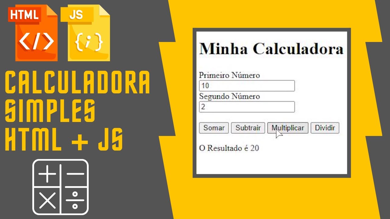 CALCULADORA SIMPLES COM HTML E JAVASCRIPT - YouTube