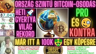 Bitcoin Hírek (2489) - Ország Szintű Bitcoin-osodás = Pro és Kontra Érvek🖖🧐