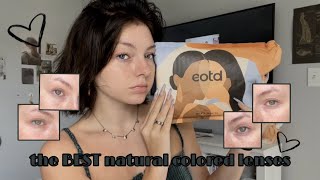 EOTD colored contacts try on + review | BEST natural colored contacts for dark eyes!