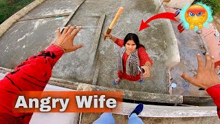 ANGRY Wife | Parkour Chase | in India | Flyingmeenaboi
