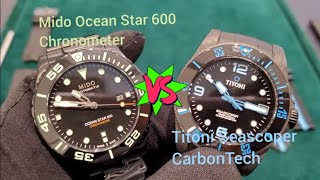 深海之戰：Mido對Titoni 600米潛水錶，邊個勁啲？/ 銅鑼灣瑞聯錶行 Mido Ocean Star 600 Vs. Titoni Seascoper CarbonTech!