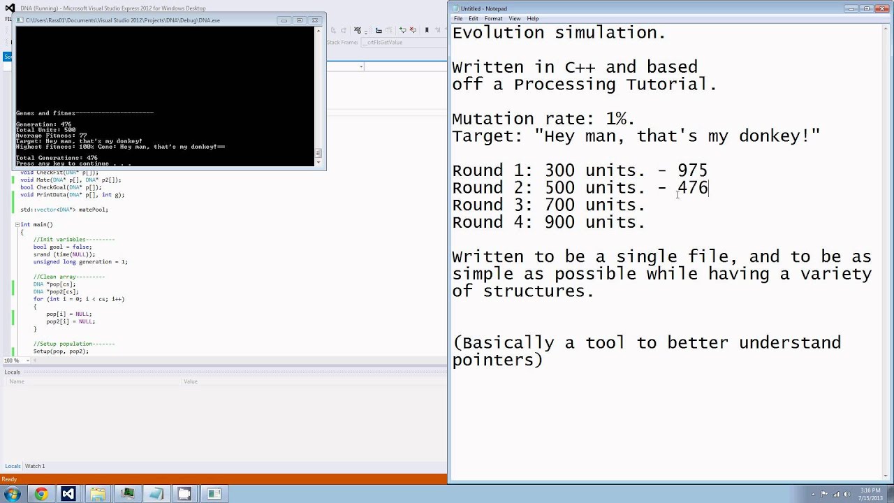 Simple Genetic Algorithm Youtube