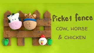 How to make a fondant PICKET FENCE with a cow, a horse & a chicken (weights & tools included)