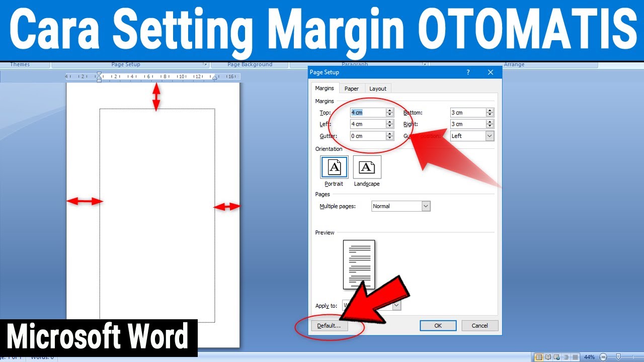 Cara Setting Margin Default Atau Otomatis Di Microsoft Word - YouTube