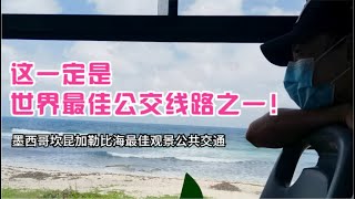 不可错过的世界最佳公交线路就在墨西哥坎昆，6.8元环加勒比海 The most beautiful bus touring line around Caribbean is on Mujeres