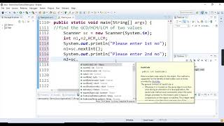 Find the HCM/GCD and LCM of two numbers in java