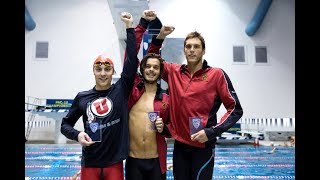 2018 Pac-12 Swimming (M) Championships: Paul Ungur, Ralf Tribuntsov and Robert Glinta finish in...