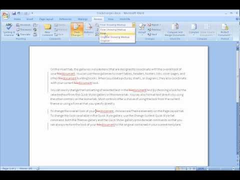 Word 2007 Turning Off Track Changes in your Legal Documents