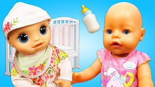 Pretend play cooking toy food. Baby Born & baby dolls videos for kids. Baby Annabell & Baby Alive.