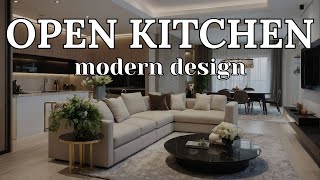 Modern Open Kitchen Design with Living Room: Stylish Space-Saving Solutions