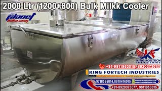 2000 Ltr Bulk Milk Cooler, (1200+800) Litre Milk Cooling Machine, 91-9911953015