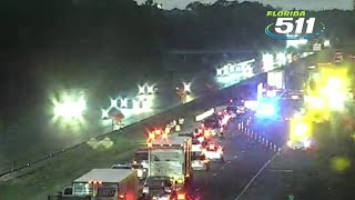 Crashes snarl traffic, close I-95 SB in St. Johns County