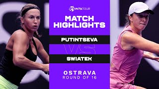 Yulia Putintseva vs. Iga Swiatek | 2021 Ostrava Round of 16 | WTA Match Highlights