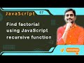 Find Factorial using JavaScript Recursive function - JavaScript Tutorial 67 🚀