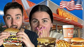 Brits Try WHATABURGER for the first time!