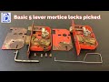 687. Basic lever lock picking | 2 non curtain 5 lever mortice locks without false gates picked open