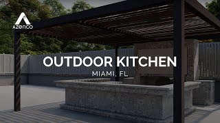 Outdoor Bar Space Covered With A Motorized Louvered Roof Pergola