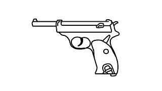Cara menggambar pistol dengan mudah | Draw with Wady