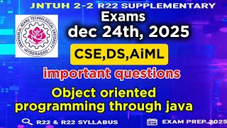 👉OOP Through Java R22 2-2 JNTUH | Unit Wise Important Questions | Java Exam Preparation