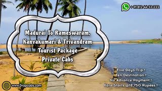 Madurai to Rameswaram , Kanyakumari \u0026 Trivandram Five Days Tour Packages #trivandram #kaniyakumari