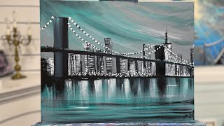 EASY Abstract CITYSCAPE 🏙️ Step by step tutorial acrylic