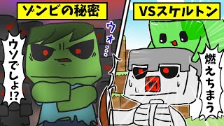 【マイクラアニメ】ゾンビの秘密＆スケルトンとの白熱バトル【イラスト/マインクラフト】