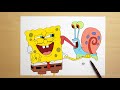 How to draw Spongebob and Gary || Step by step || SpongeBob SquarePants