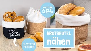 Brotbeutel nähen | Gratis Schnittmuster | 2in1 Brotkorb- und Beutel | Nähanleitung