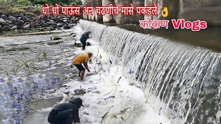 पहिल्या पावसातले चढनीचे मासे हातानी पकडायची धमाल | | #kokani #kokanvlog #kokanfishing #चढणीचे मासे